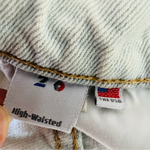 Vintage 80s American Apparel 🇺🇸 high waisted denim short sz 26 light wash - Picture 13 of 16
